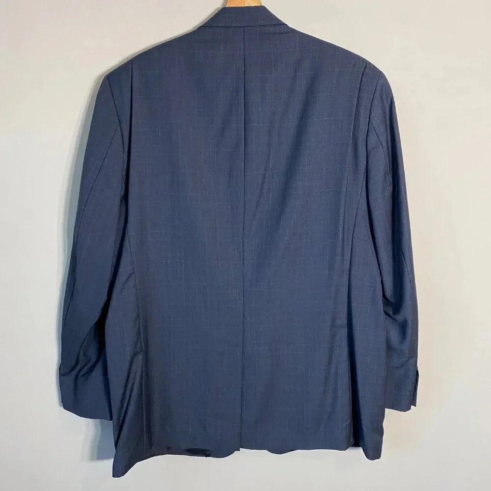 Lauren Ralph Lauren Wool Plaid Sport Coat Men's 42R Dinner Jacket Blazer Navy